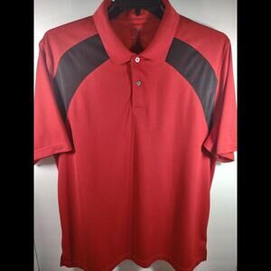 PGA Tour Pro Series Men's Size XL Red Polo Golf Shirt Black Accents